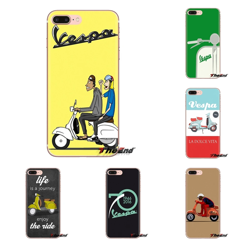 Мягкие прозрачные чехлы для скутера Vespa Sony Xperia Z Z1 Z2 Z3 Z5 compact M2 M4 M5 C4 E3 T3 XA Huawei Mate 7 8 Y3II
