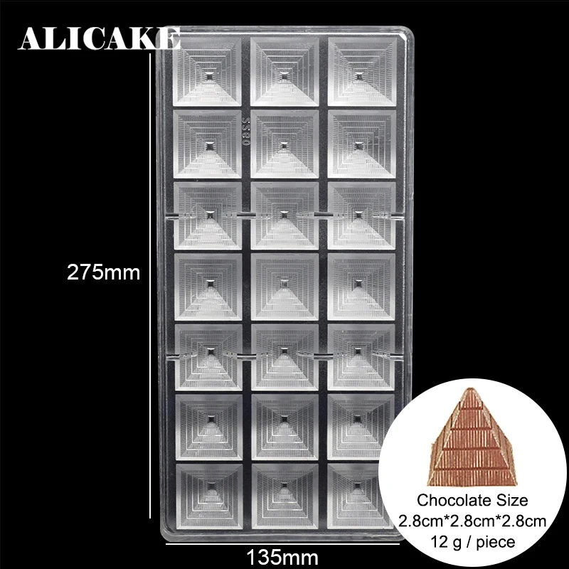 

Pyramid Mold of Chocolate Bakeware Dessert Baking Candy Form Plastic for Baker Party Pastry Tools Polycarbonate Chocolate Mould