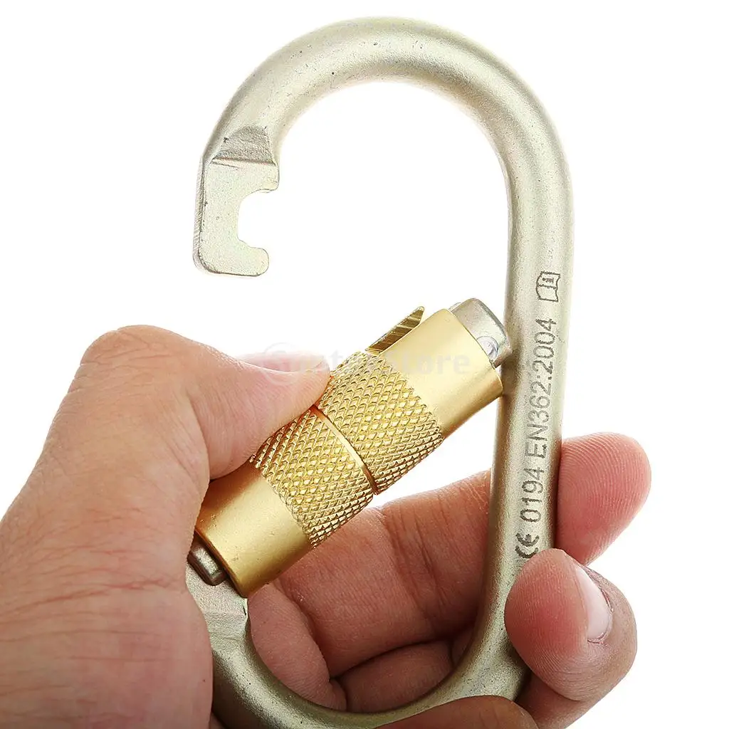 23KN Stainless Steel O Shape Carabiner For Rock Climbing Tree Carving
