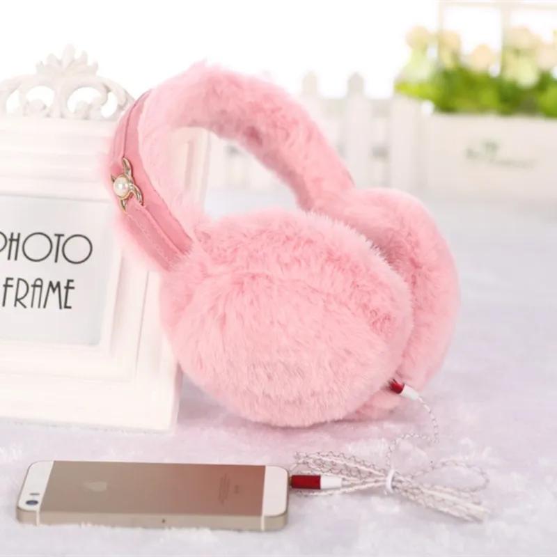 Cute Warm Plush Winter Earmuffs Headphone Ear Muff Music Earphones 3