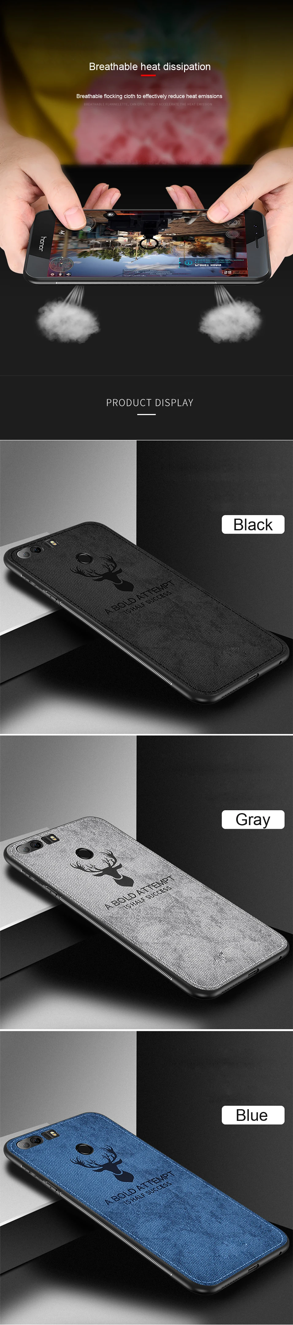 Fabric Phone Cases for Huawei Honor 9 lite Case Cover Cloth Matte TPU Soft Frame Knock-proof Bumper for HUAWEI Honor 9 Covers (10)