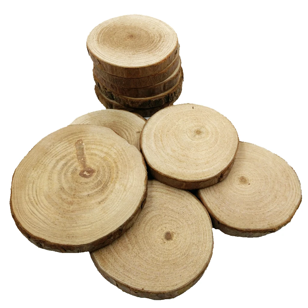 Buy 10 Pieces Natural Pine Wood Slices for DIY