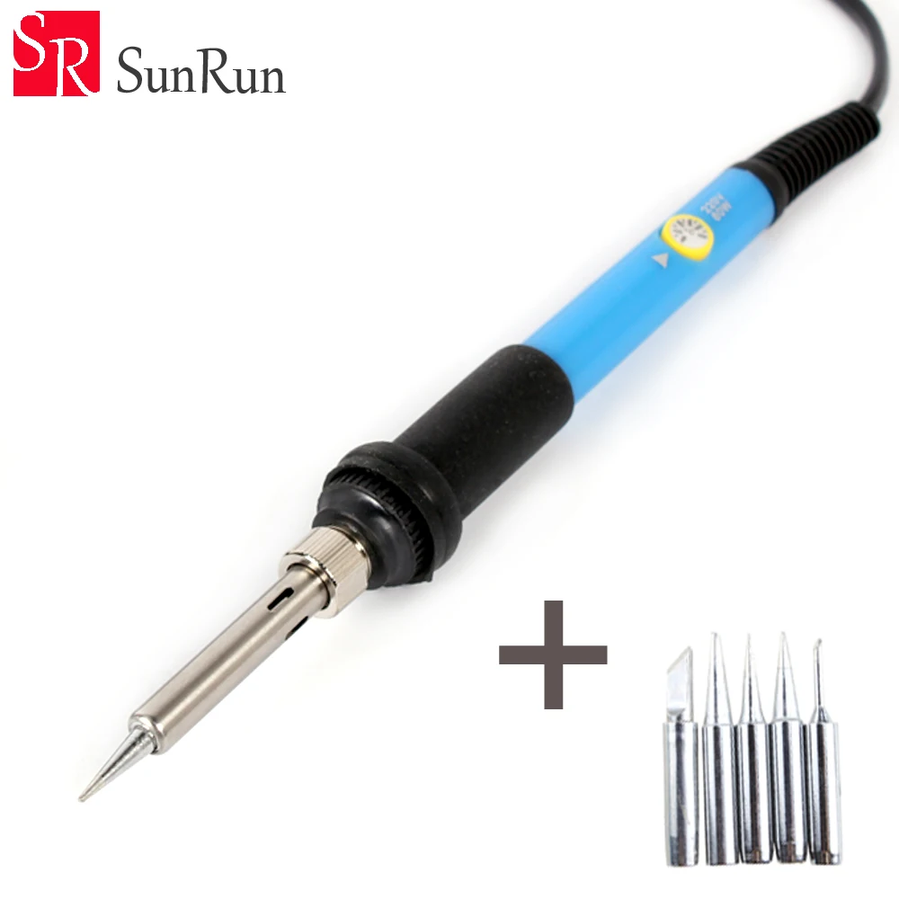 

220V 60W Adjustable Temperature Electric Iron Gun Welding Soldering Iron Tool With 5pcs Iron Tips