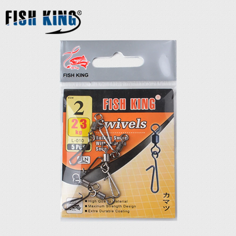 

FISH KING 3pack Connector Fishing High Speed Double Rolling Swivel 2# 4# 6# 8#10# Fish Hook Lure Terminal Fishing Tackle