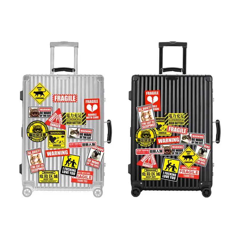 17pcs cute animal stickers warning signs warning line suitcase car sticker tide brand waterproof luggage 17pcs cute animal stickers warning signs warning line suitcase car sticker tide brand waterproof luggage