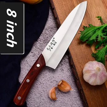 

8 inch Stainless Steel Kitchen Utility Slicing Knives Household Cut Meat Vegetable Knife Cleaver Peeling Sushi Fish Knife