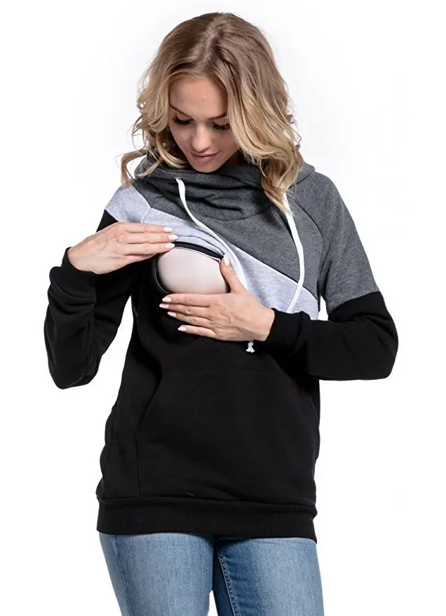 Maternidade roupas moda multifuncional mãe amamentação hoodies