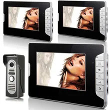 Video Doorbell 7″Inch Color TFT LCD Video Door Phone Doorbell Intercom Night Vision Home Security Kit 1 Camera 3 Monitor