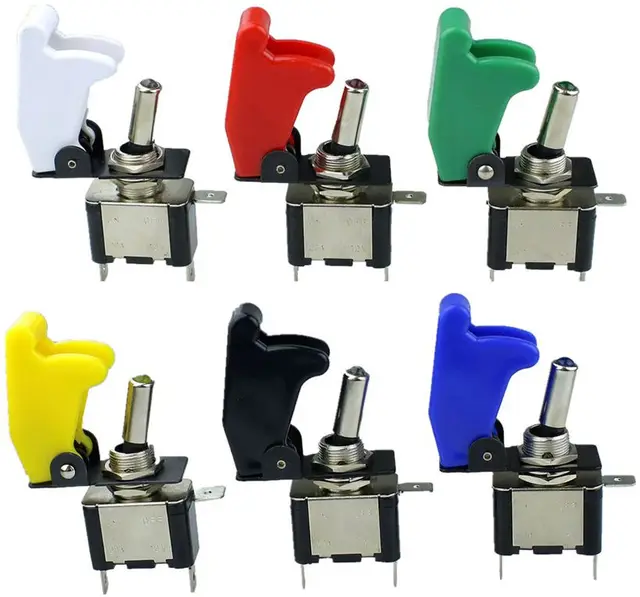 1pcs 5color Car Toggle Switch Illuminated LED ON/OFF 12V Flip Up Cover