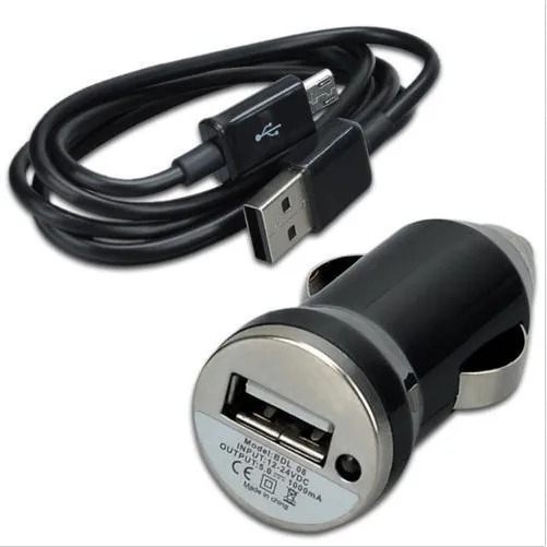 

Top Selling Black Car Charger Adapter Micro USB Interface Phone Charger with USB Data Cable For Samsung HTC