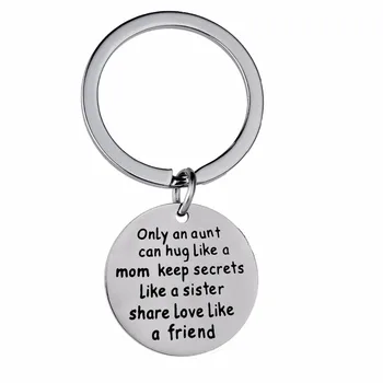 

12PC/Lot Only An Aunt Can Hug Like A Mom Keep Secrets Like A Sister Share Love Like A Friend Keychain Stainless Steel Keyring