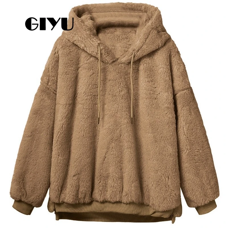 GIYU Autumn Solid Fur Hoodies Women Long Sleeve Casual Basic Sweatshirt Female Hairy camiseta mujer GIYU Autumn Solid Fur Hoodies Women Long Sleeve Casual Basic Sweatshirt Female Hairy camiseta mujer