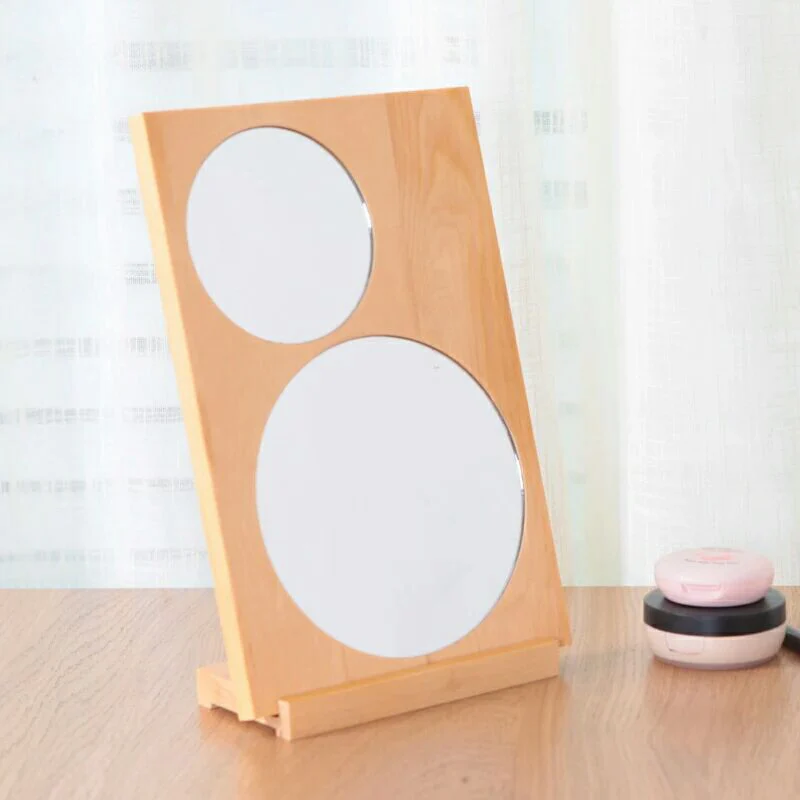 Desktop Makeup Mirror European Cosmetic Mirror Stand Simple Solid