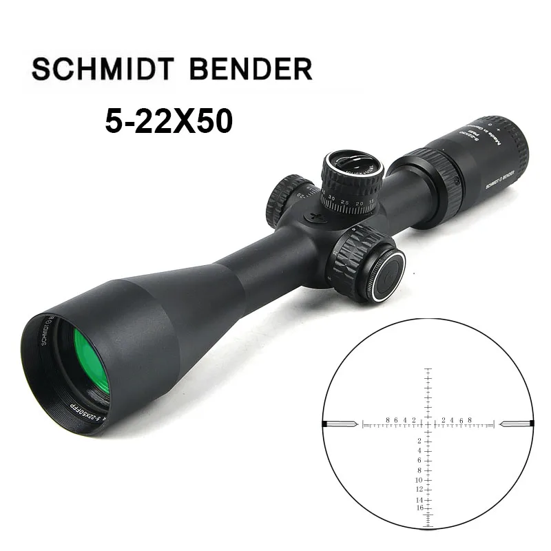 SCHMIDT BENDER 5-22x50 FFP тактический прицел оптический прицел длинный глаз рельеф прицел охотничьи прицелы для снайперская винтовка для страйкбола