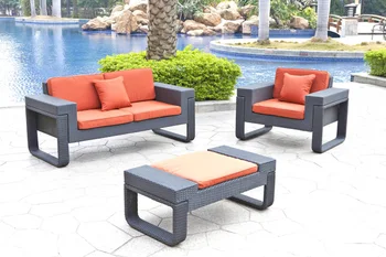 

2017 hot sale all weather resin wicker led cube used hotel patio furniture for sale