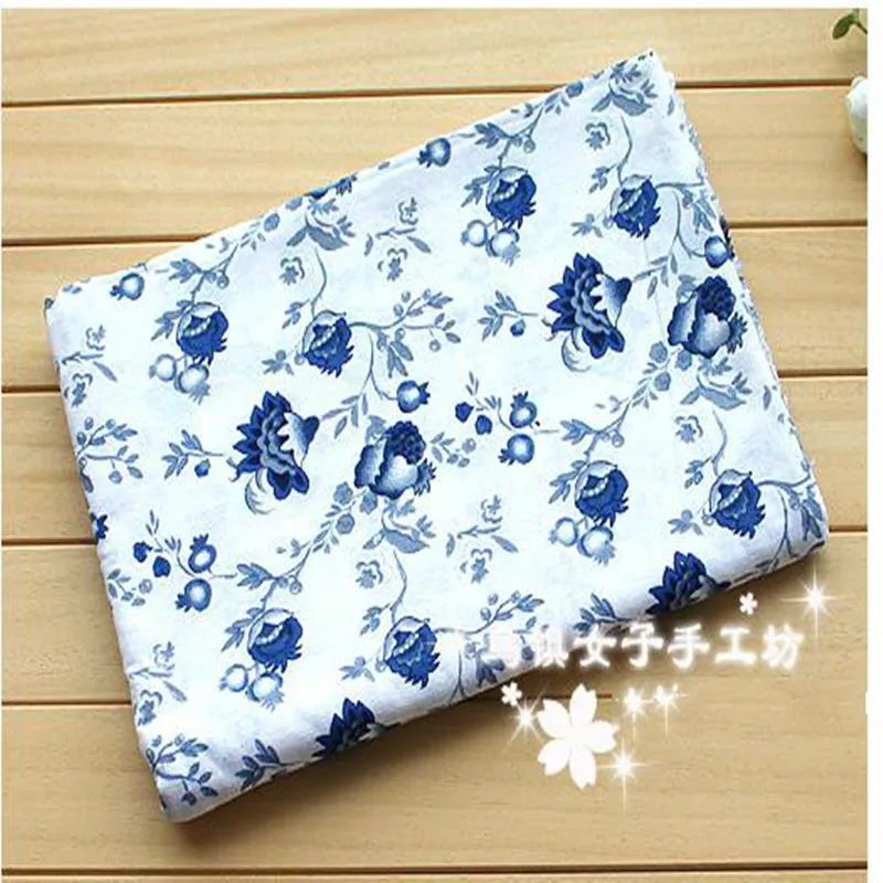 9 шт. 25x35 см синий белый фарфор печатных лен хлопок из ткани, шитье ручной работы ткани Telas Para лоскутное стеганые ткани