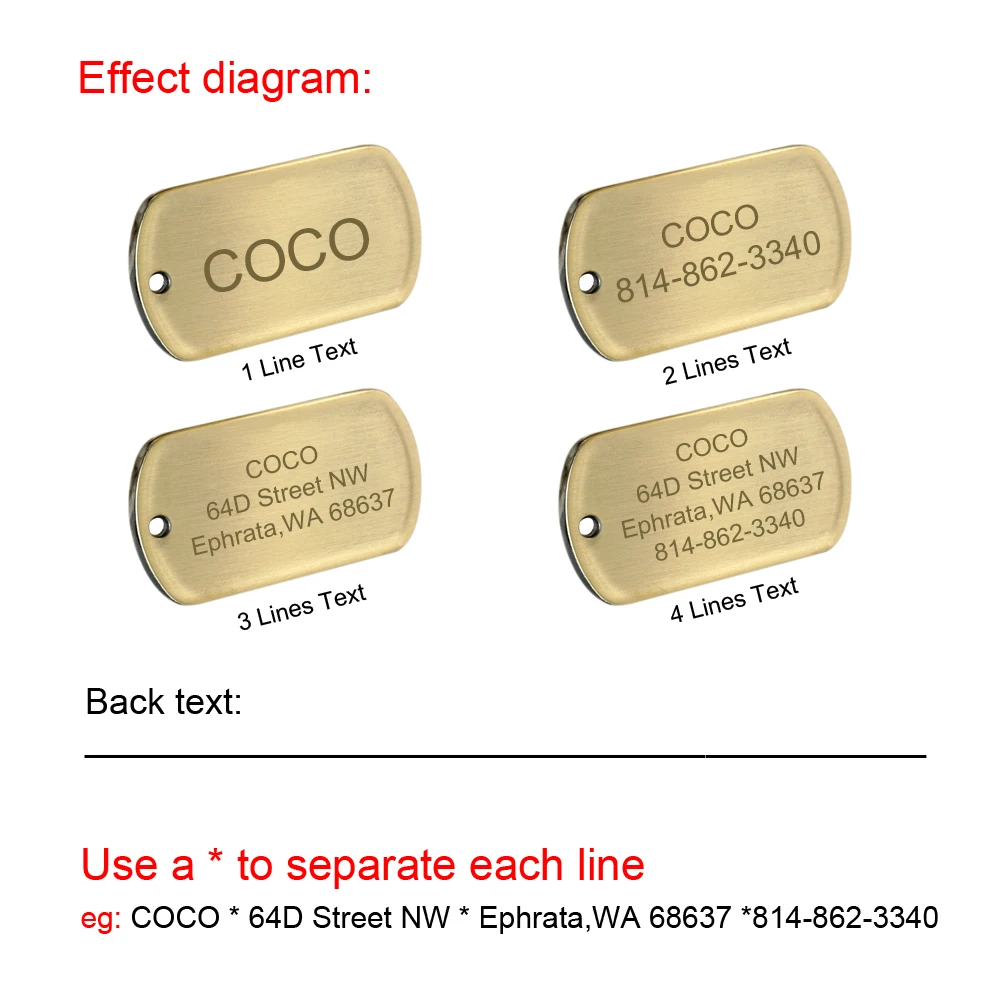 Бирка для собак, персонализированные Выгравированные ошейники для собак, аксессуары на заказ, военные идентификационные бирки для питомцев, щенков, кошек, телефонные бирки из нержавеющей стали