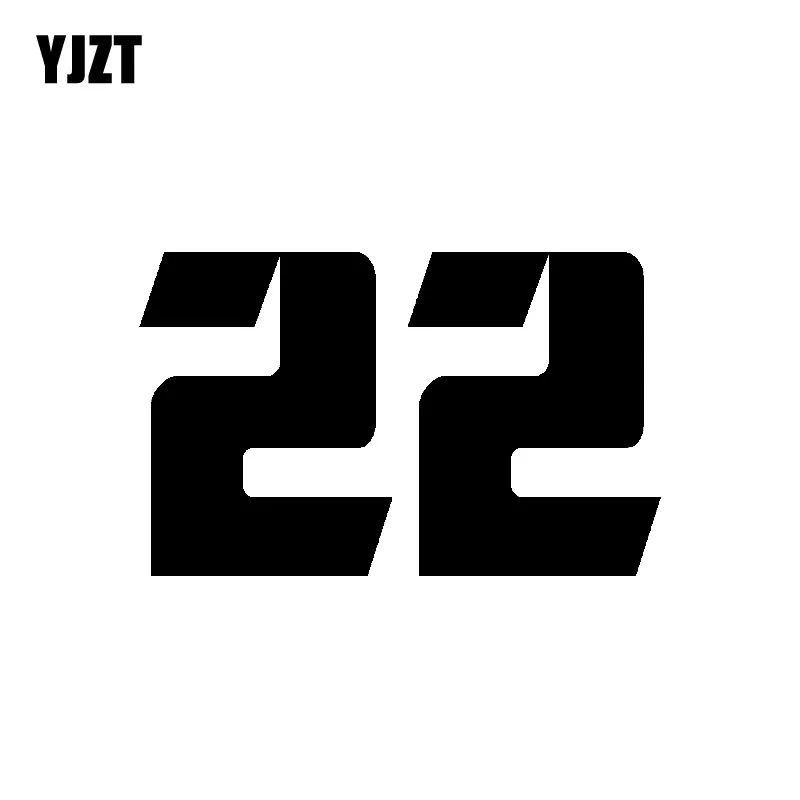 

YJZT 13CM*8.1CM Personality Number 22 Vinyl Car Sticker Motorcycle Decal Graphical Black/Silver C11-0754