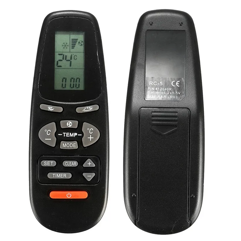 

1pc High Quality Air Conditioner Remote Control New Replacement Black Remote Controller Suitable For Electra RC 5
