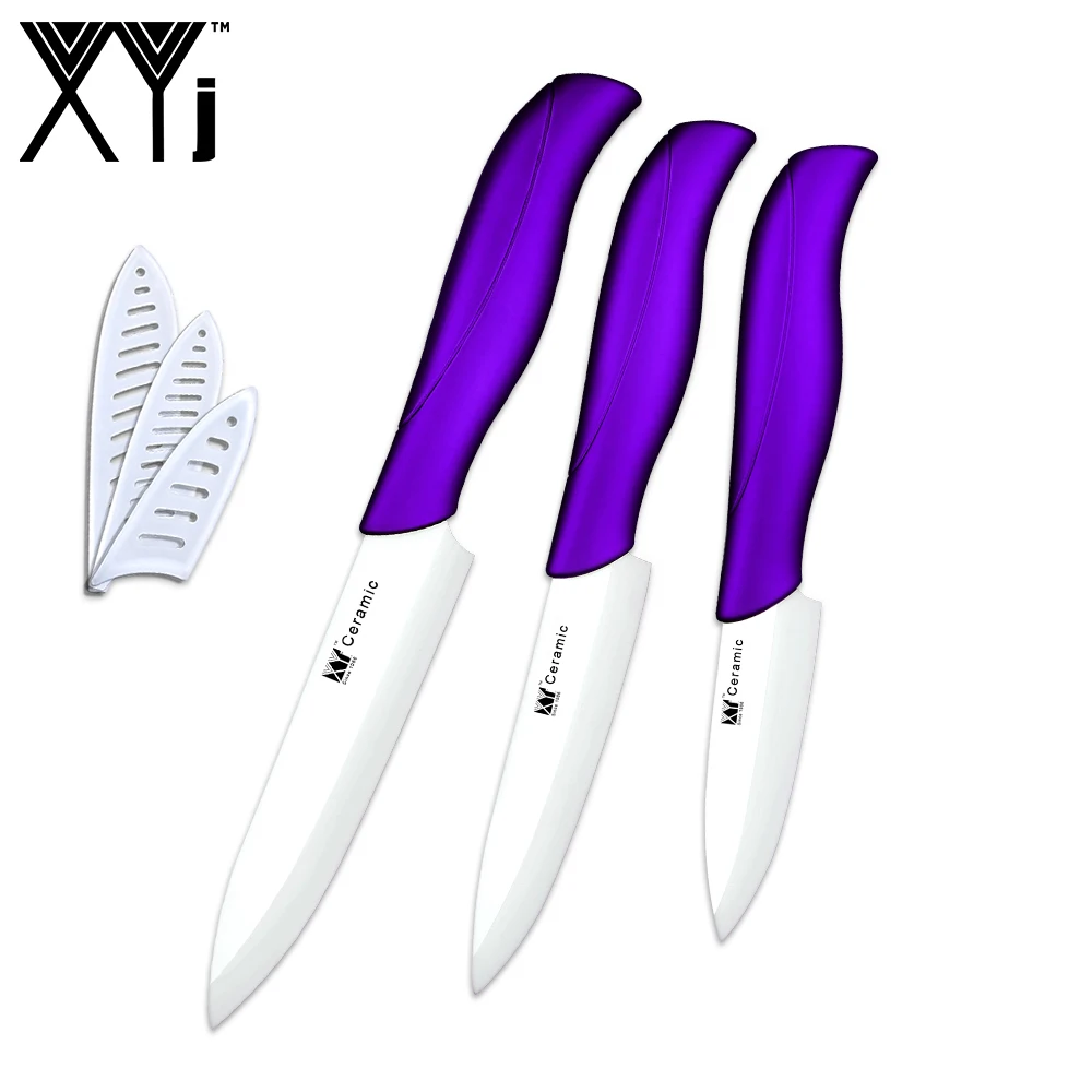 

XYj 3 PCS Sets Ceramic Kitchen Knives Zirconia Blade Comfortable Handle Kitchen Knife Set Zirconium Kitchen Tools Chef Knives