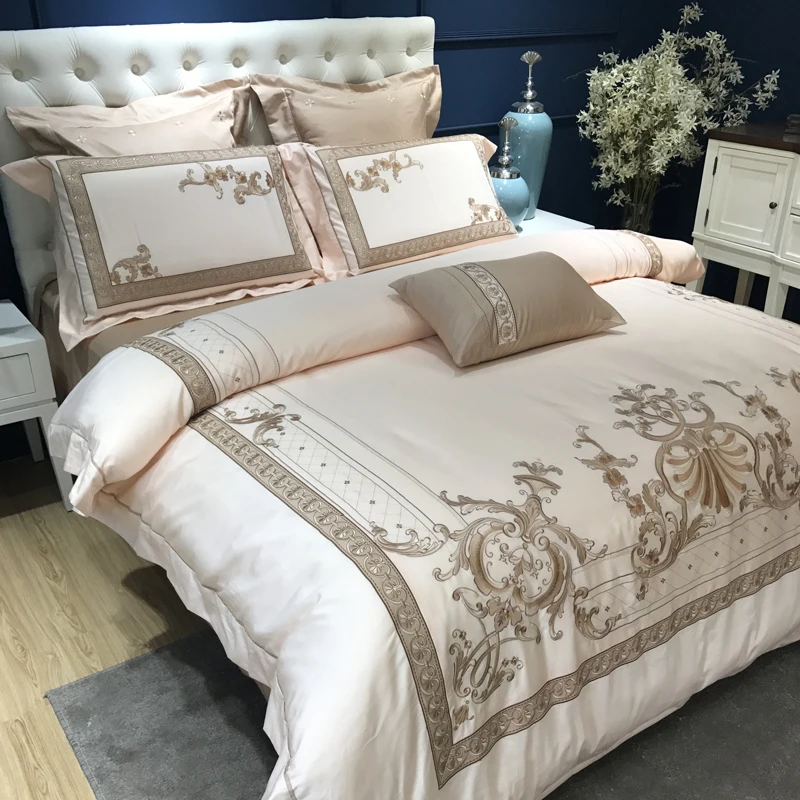 Комплект постельного белья Pinkb100S из египетского хлопка с вышивкой Роскошный