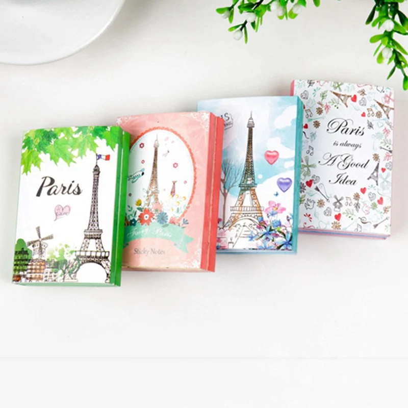 

New Creative Paris Eiffel Tower 6 Folding Memo Pad N Times Sticky Notes Memo Notepad Bookmark Stationery Gift Random Style