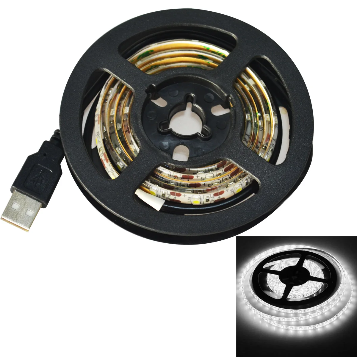 

Jiawen USB 60-SMD3528 cool white 1M LED Waterproof Strip Light - White