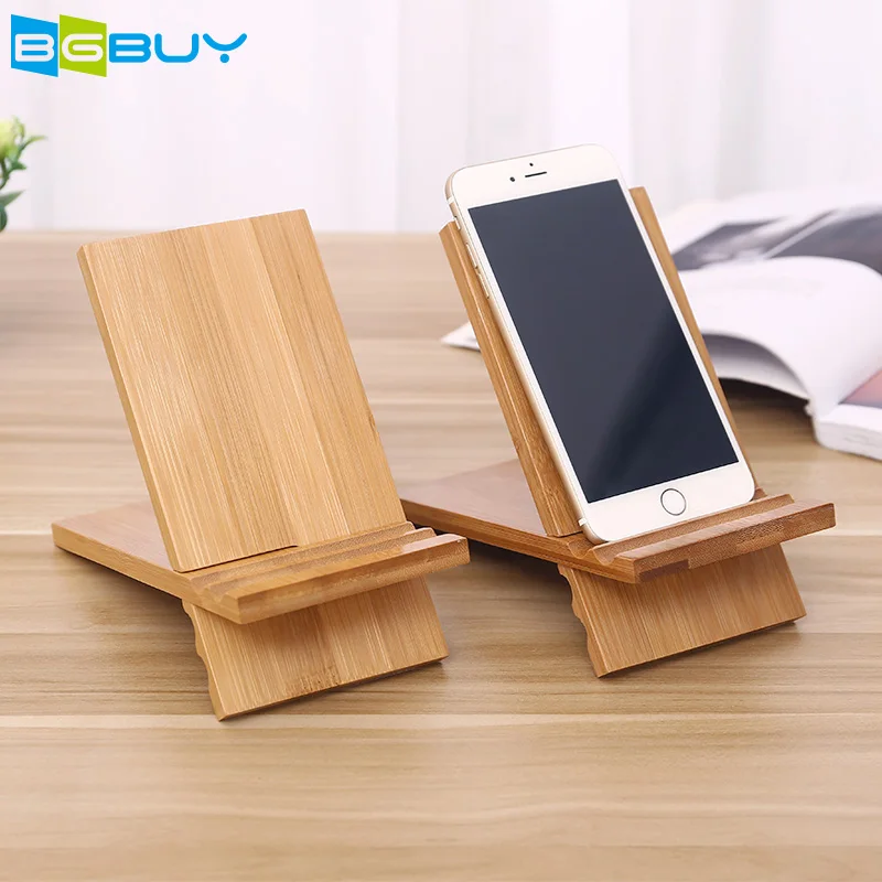

Cell Phone Stand , Natural Bamboo Wood Phone Dock Stands Compatible Phone /Ipad and Android Smartphones ,Home Decor Accessories