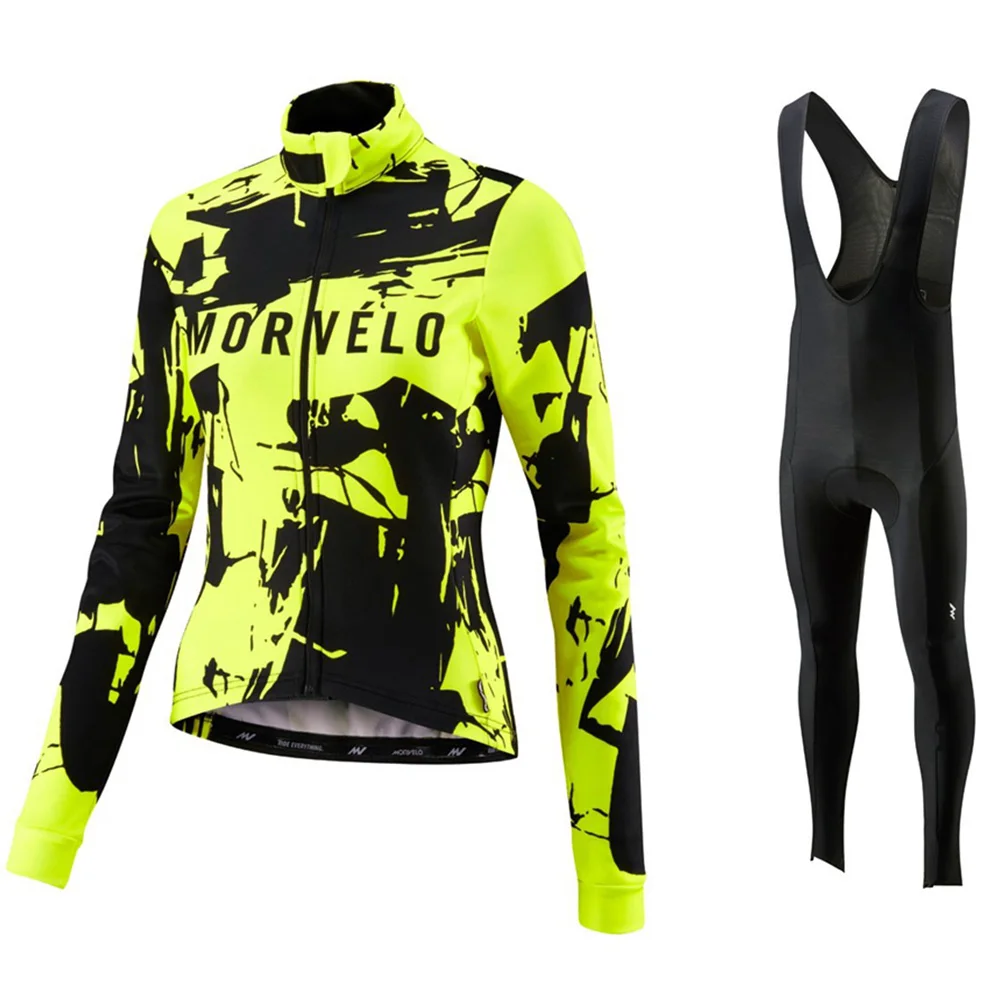 Morvelo Для женщин с длинным рукавом для велоспорта комбинезон Осенний Комплект дышащие тонкие Ropa Велосипедное Джерси Ciclismo Одежда велосипедный костюм одежда - Цвет: 10