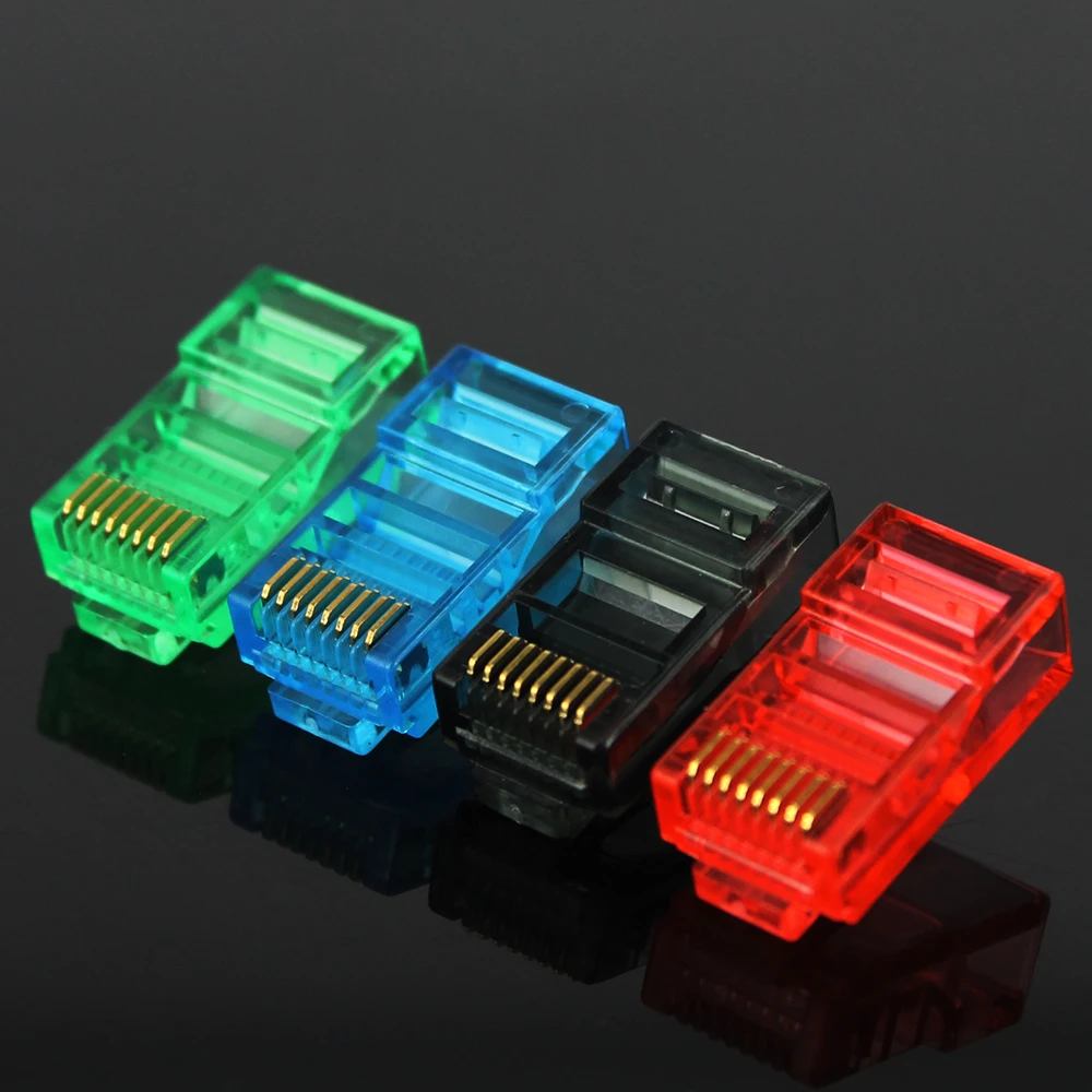  PC8018-JONSNOW Ethernet Cables Module Plug Network Connector RJ-45 Crystal Heads Cat5 Cat5e Gold Plated Network Cable (6)