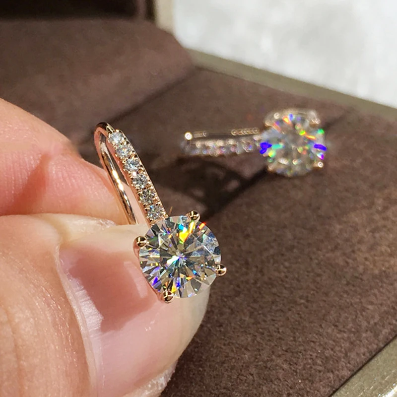 

90% OFF! Fine Jewelry high-grade Elegant Zircon Earrings Round Gold and Silver Earrings Wedding Party Earrings for Woman LED0174