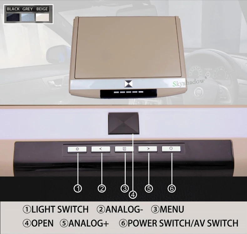Perfect Stylish 17.3" / 15.6" Color TFT LCD Display 12V~24V Roof Mount Car Monitor Flip Down Car Monitor Player HD 1080P HDMI USB SD FM 4 Perfect Stylish 17.3" / 15.6" Color TFT LCD Display 12V~24V Roof Mount Car Monitor Flip Down Car Monitor Player HD 1080P HDMI USB SD FM 4