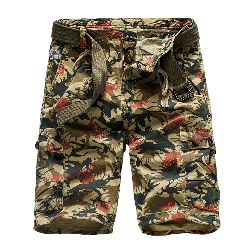 Летний стиль новые мужские шорты Карго повседневные свободные короткие штаны камуфляжные военные шорты до колен 28-38