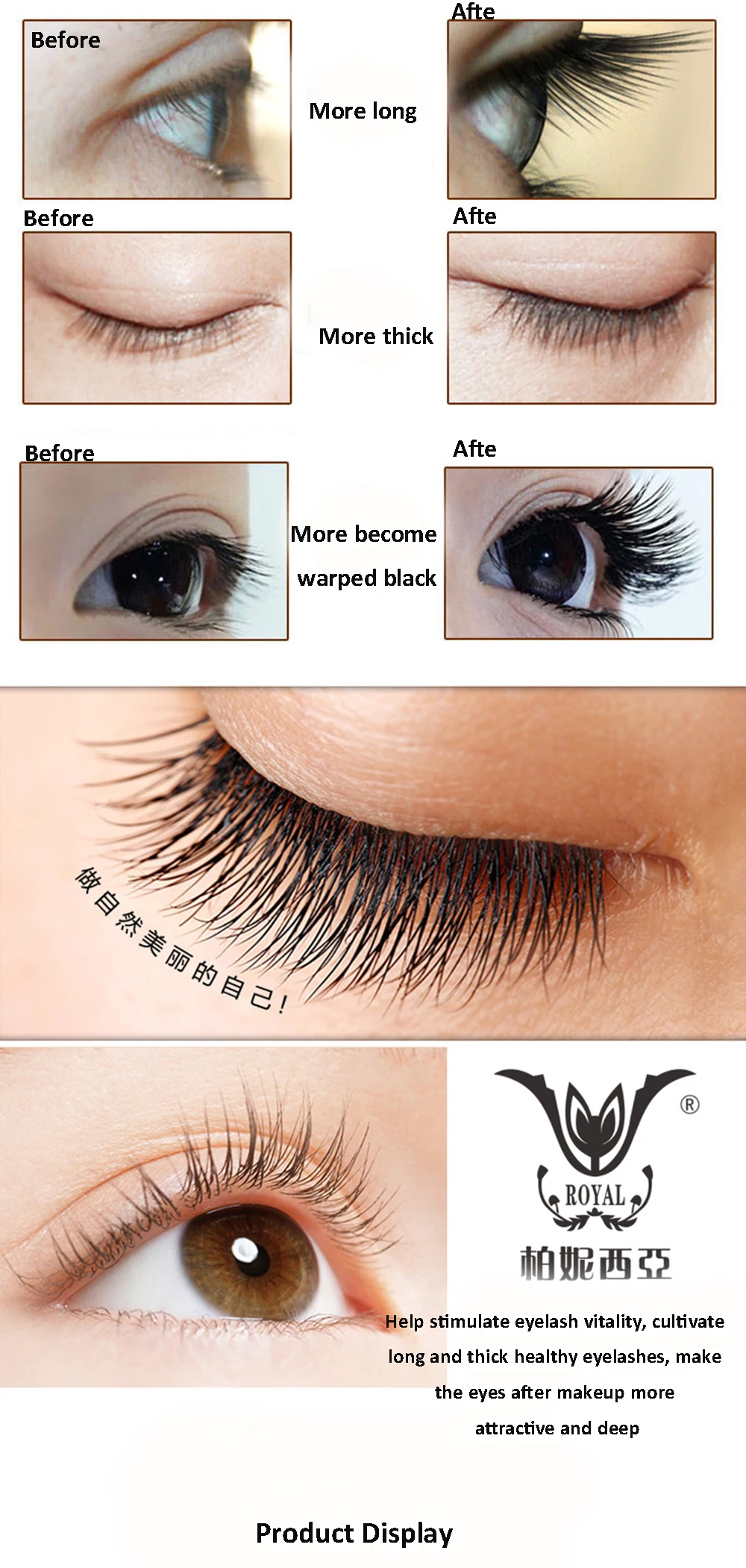 Eyelash Enhancer Eyelash Serum Eyelash Growth Serum Treatment Natural Eye Lashes Mascara Lengthening Longer