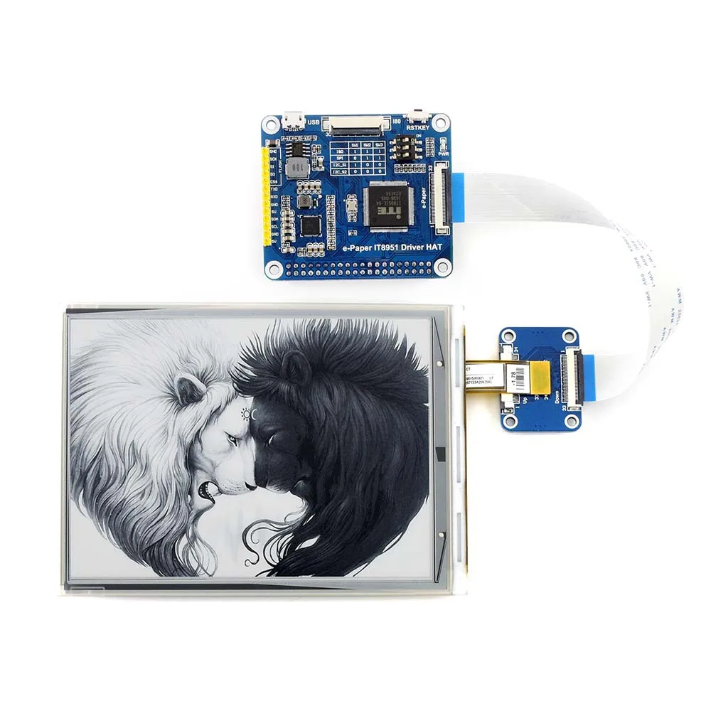 Günstige Waveshare 6 zoll E Ink display HUT für Raspberry Pi 800*600 Auflösung e Papier IT8951 controller USB SPI I80 I2C interface