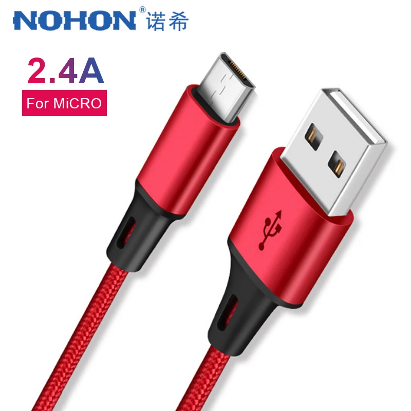 

NOHON Nylon Micro USB Sync Data Charger Cable For Samsung Huawei Xiaomi OPPO Andriod Phone Durable Fast Charging Cables 0.25M 1M