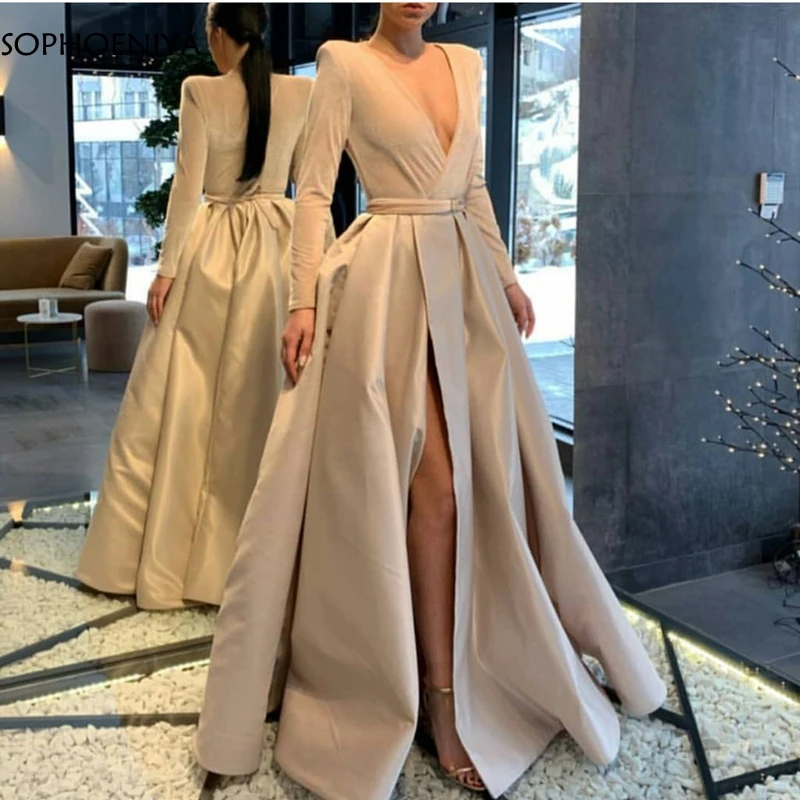 New Arrival Long sleeve evening dress 2019 Ivory Dubai Arabic Formal dress Party abendkleider Sexy evening dresses Long New Arrival Long sleeve evening dress 2019 Ivory Dubai Arabic Formal dress Party abendkleider Sexy evening dresses Long
