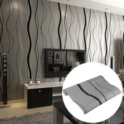 Натуральная текстурированная 3D настенная бумага Нетканые украшения для дома наклейка черный и серый рулон художественная настенная