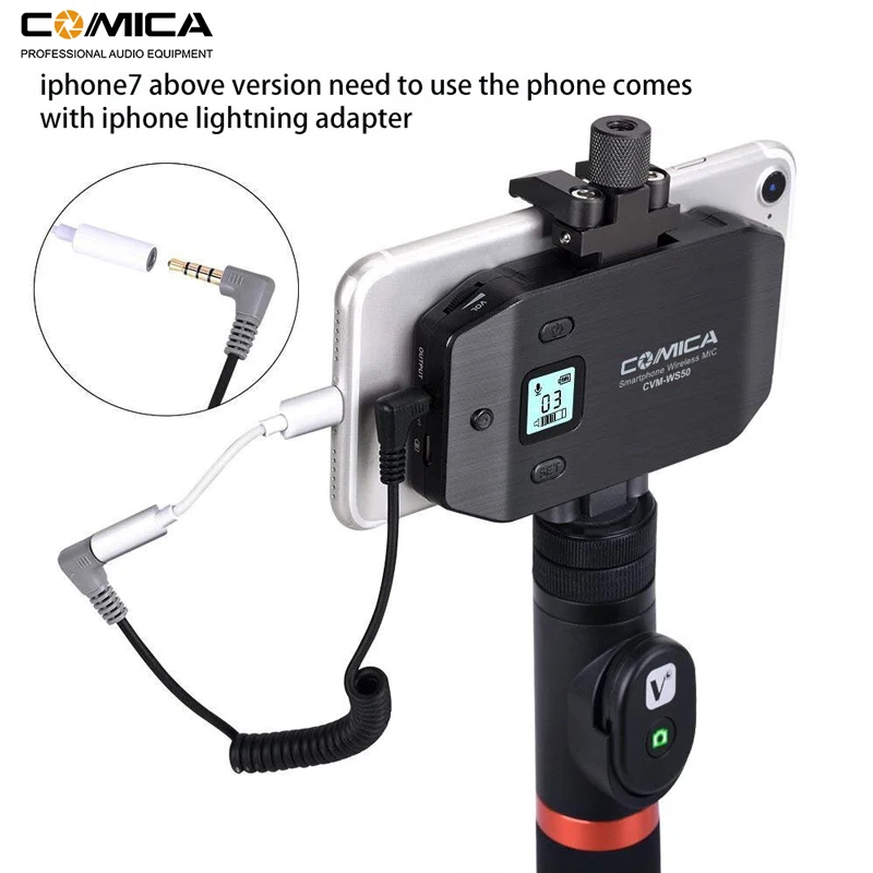 Comica CVM-WS50 6 каналов смартфон беспроводной петличный нагрудный микрофон системы для iPhone samsung huawei телефонов/DSLR камер