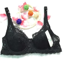  Top Women Underwear Sexy Push Up Bras 3/4 Cup Padded Lace Sheer Bra Cup B ONLY Women Bra 