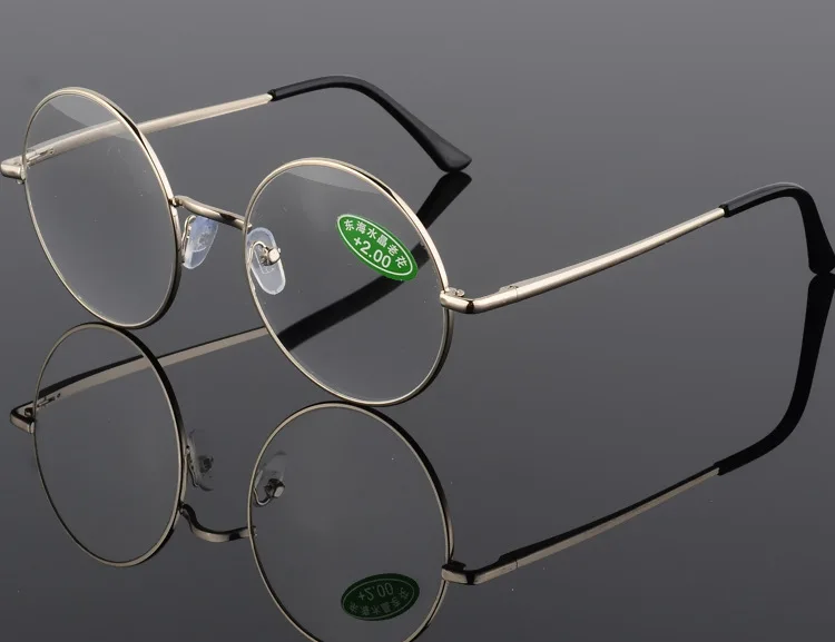 Cubojue стекло для чтения es мужские и женские солнечные очки для чтения диоптрий круглые очки прозрачный коричневый серый+ 100 150 200 250 300 350 400 - Цвет оправы: clear lens