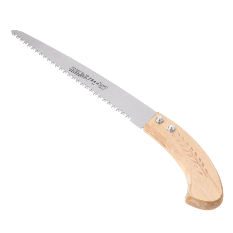 

270mm Pruning Saw 3 Cutting Edges 65 Mn Woodworking Garden Tool with Wood Handle