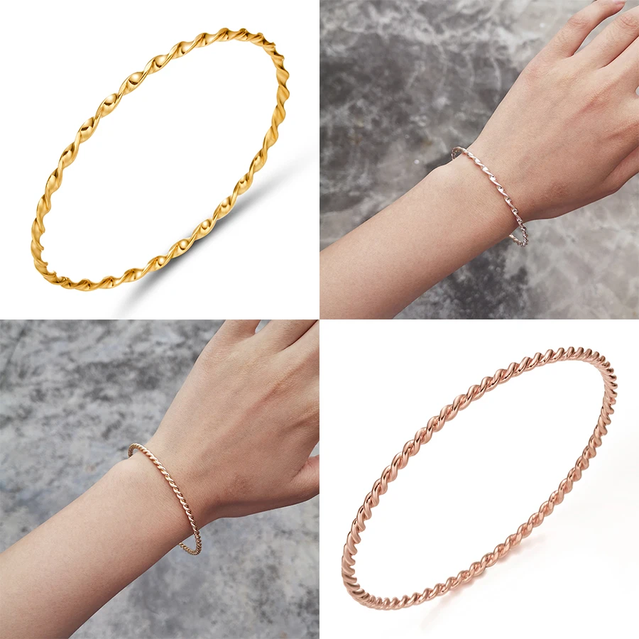 

Belleper Beautiful Lovers Bracelets Women Bracelets Bangles Simple Twisted Small Twist Pattern Bangle Punk Best Gift Jewelry
