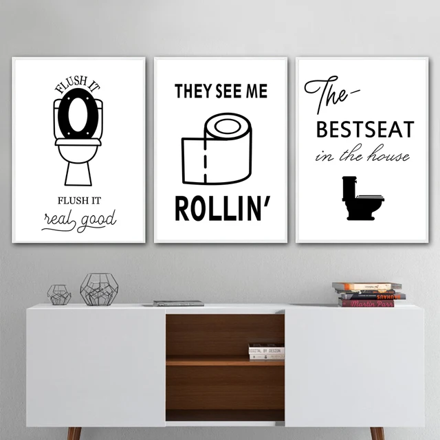 Toilet Paper Poster Wall Art Canvas Painting Nordic Prints - AliExpress
