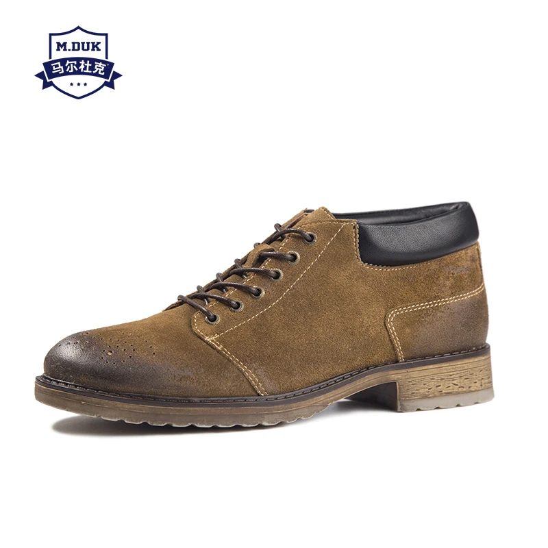 

Genuine leather retro Martin boots mens cowhide short boots men leisure Autumn winter lace up men boots steel toe boots male