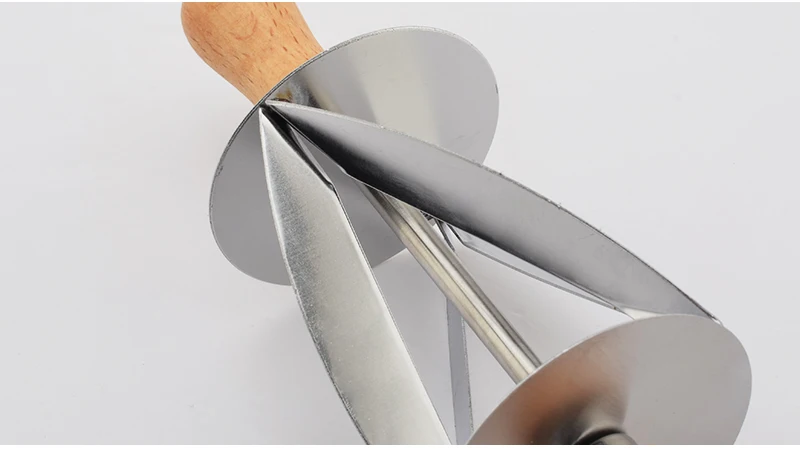 Нержавеющая сталь шарошка для изготовления круассан, хлеб колесо тесто нож для теста деревянной ручкой выпечки Кухня Ножи