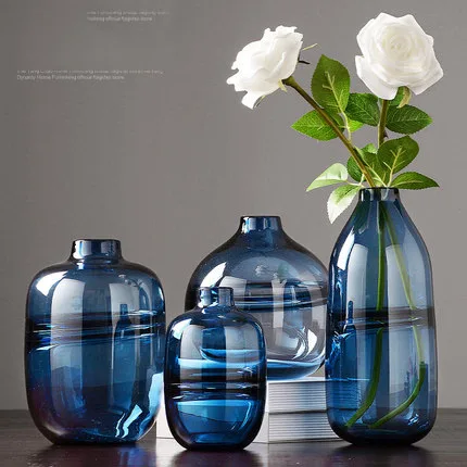 Современное минималистичное прозрачное украшение для стеклянной вазы в скандинавском стиле для гостиной с сушеным цветочным орнаментом