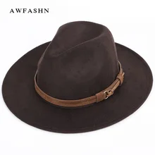 Осенне-зимняя шерстяная мужская фетровая шляпа для женщин, женская шляпа sombrero jazz, мужская шляпа-котелок, уличная винтажная верхняя шапка, черные Большие размеры