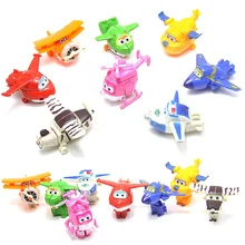 8pcs/set Super Wings Deformation Transformation Mini Airplane Robot Toys Model Plane Anime Cartoon Toys For Children #E