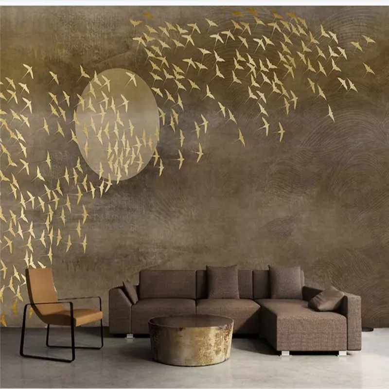 

Custom wallpaper mural new Chinese style thousand birds TV sofa background wall - high-grade wall cloth